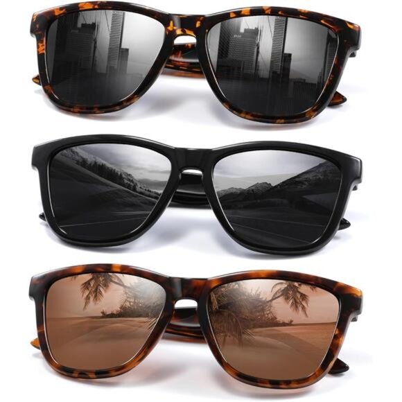 3 Pack Women's Polarized Sunglasses Trendy Classic Retro Sunglasses